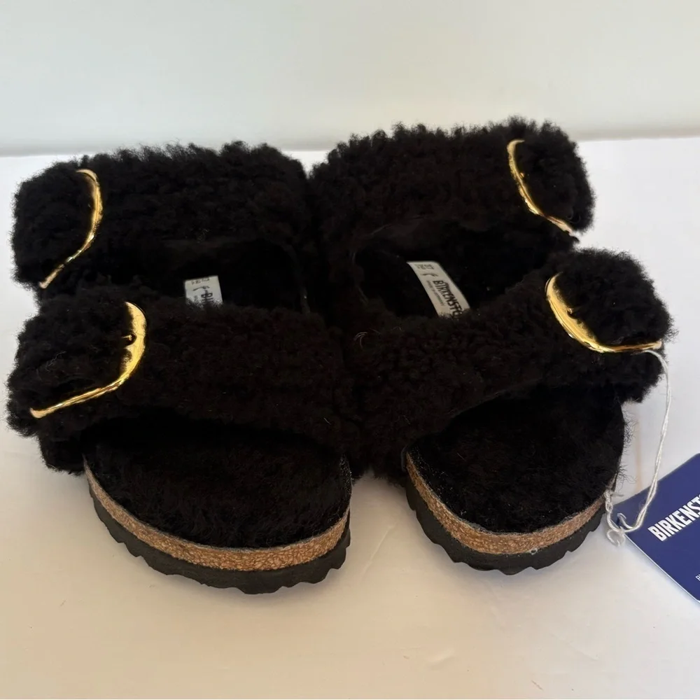 NWT Birkenstock Arizona Big Buckle Shearling Sandals Size 37